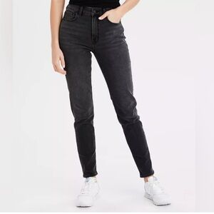 American Eagle Outfitters Washed Black  Mom Jeans